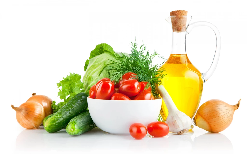 Download Wallpapers 3840x2400 Oil, Vegetables, White Backgrounds ...
