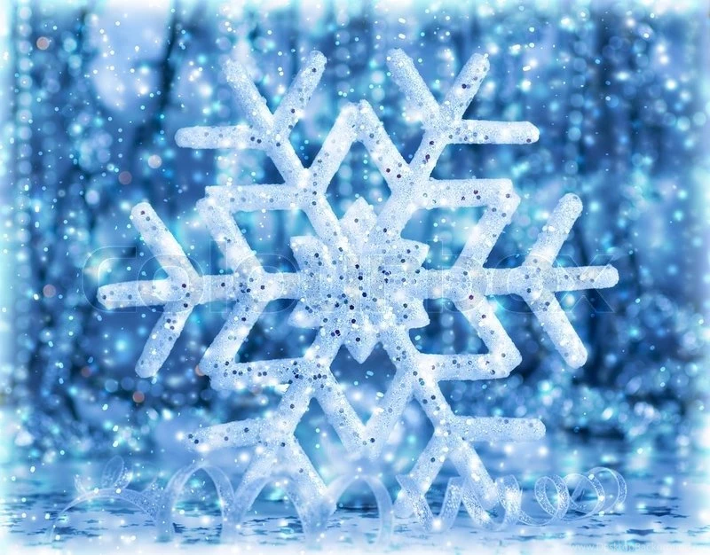 Abstract Snowflake Background, Beautiful Icy Backdrop, Big Silver ...