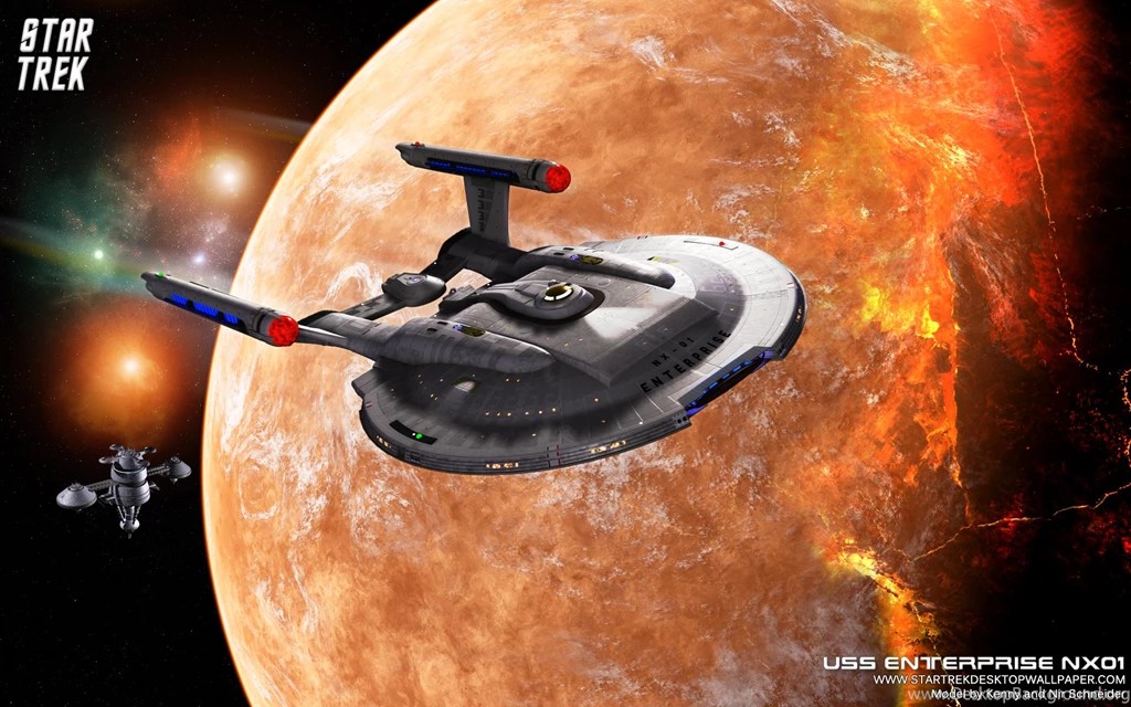 Star Trek Enterprise NX01 On Burning Planet, Free Star Trek ...