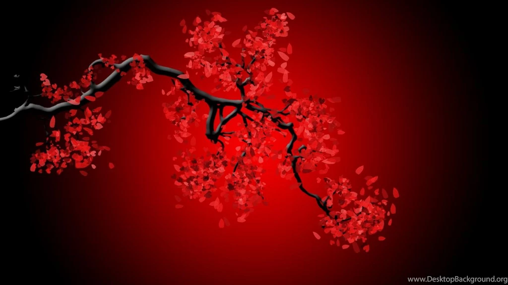 Wallpapers Red And Black Blossom Hd 1366x768