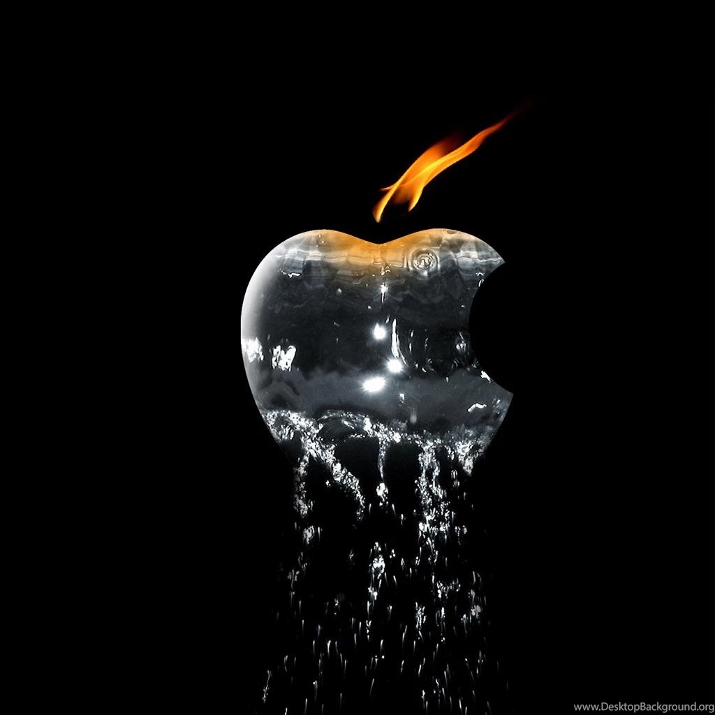 Fire Water Apple Logo Ipad Wallpapers 1024 X 1024  Ipadground.com ...