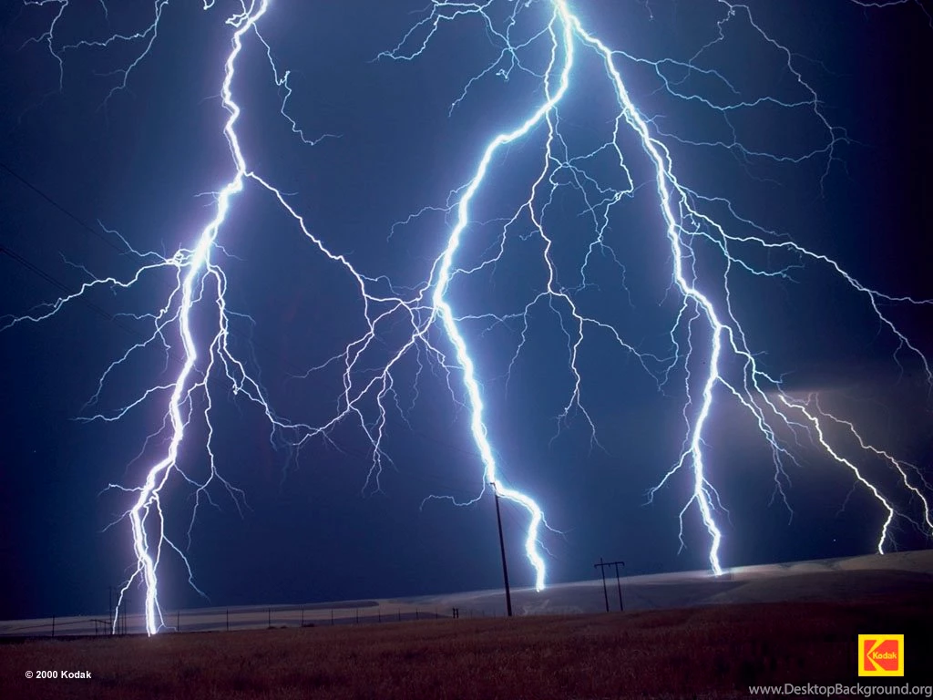 Lightning Over Field Weather Wallpapers Image Featuring Lightning