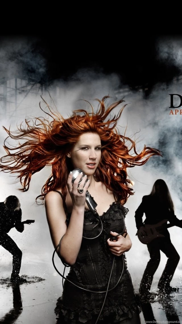 Download Wallpapers 640x1136 Delain, Band, Smoke, Floor, Guitar ...