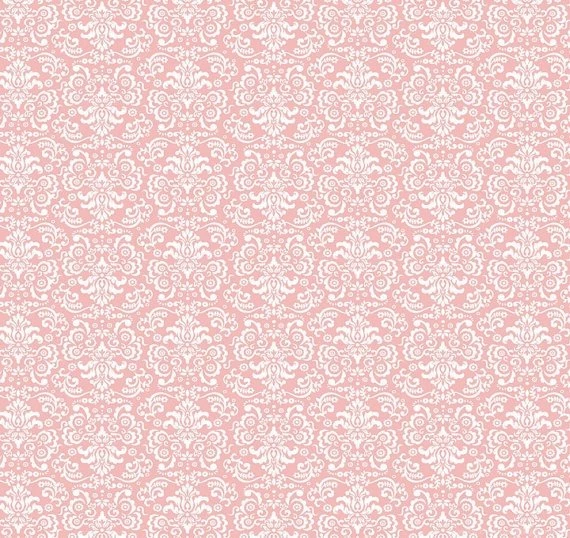 Damask Baby Pink And White Floral Filigree Once By Fabricfrantic ...