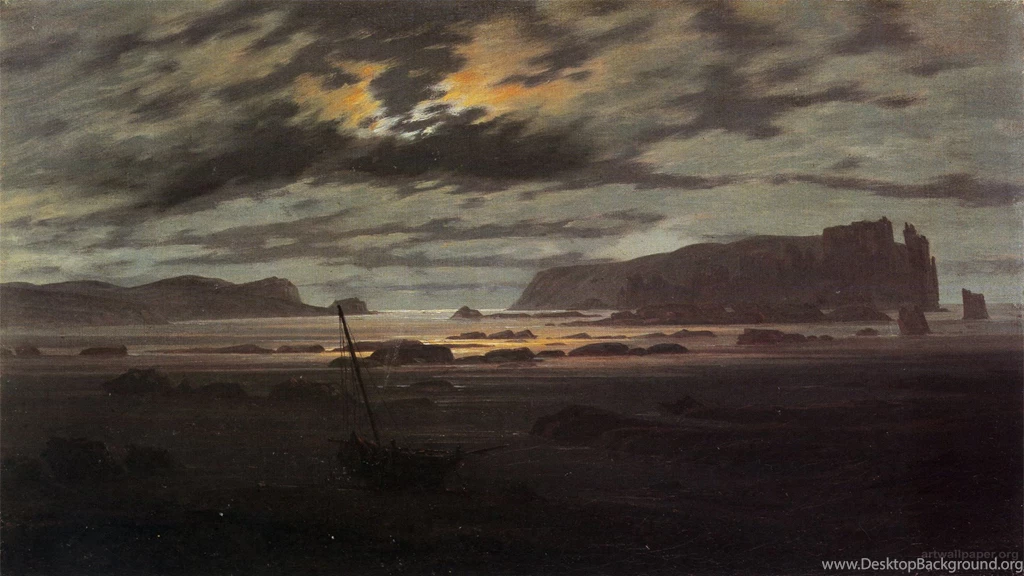Wallpapers Caspar David Friedrich Nordic Sea In The Moonlight ...