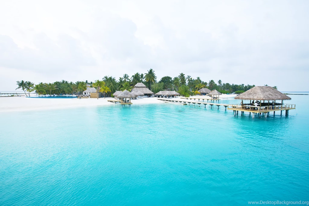 Beach Paradise Sea Blue Pier Island Wallpapers
