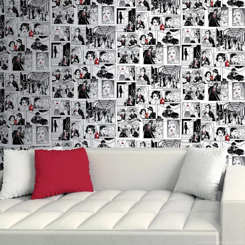 Retro Comic Strip Wallpapers In Black, White And Red At GoWallpapers UK