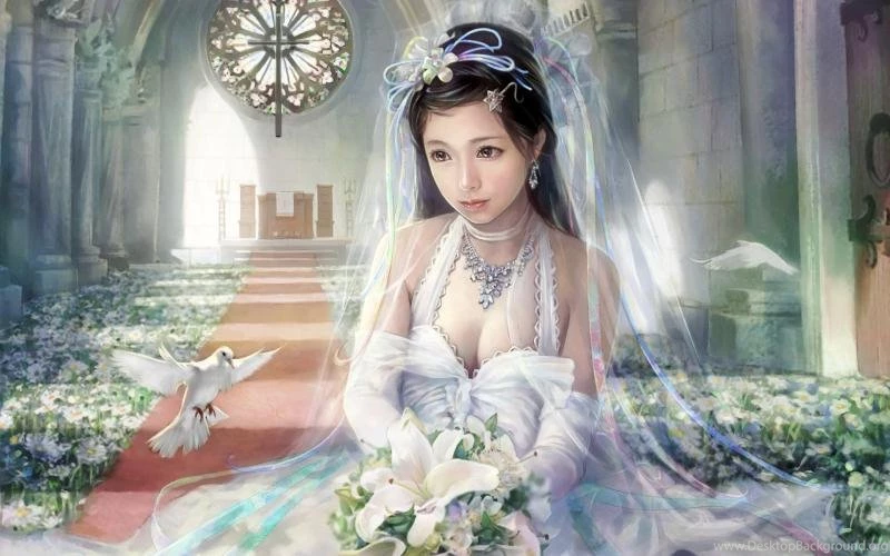 Beautiful White Wedding Dress Fantasy Girl Wallpaper,Beautiful HD ...