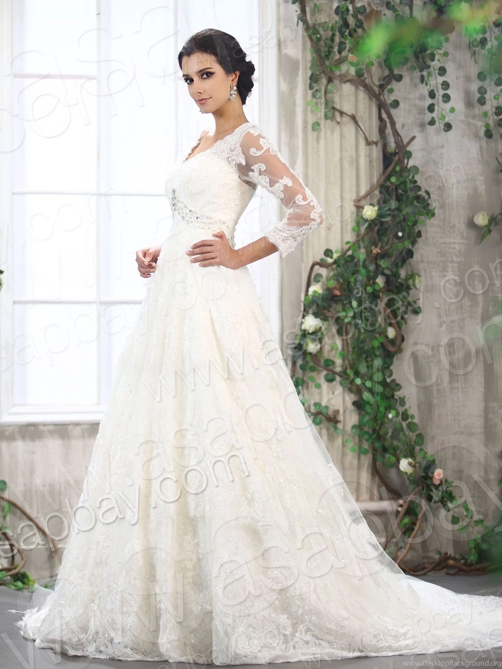 Wedding Dress With Sleeves   Wallpaper.