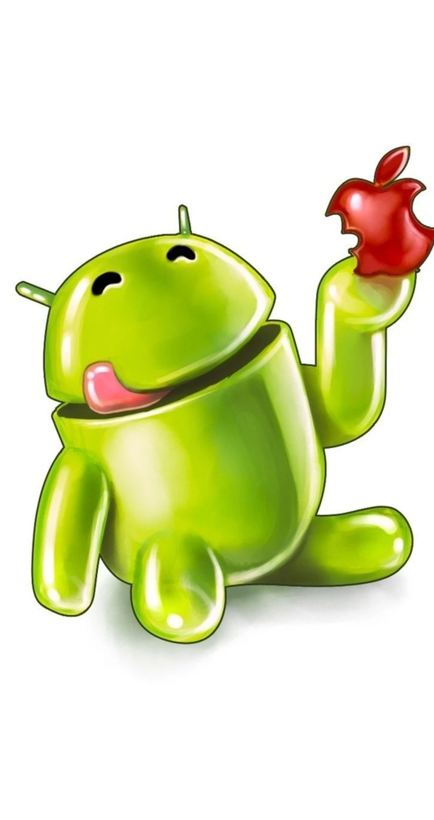 Android Eating Red Apple HD Wallpapers