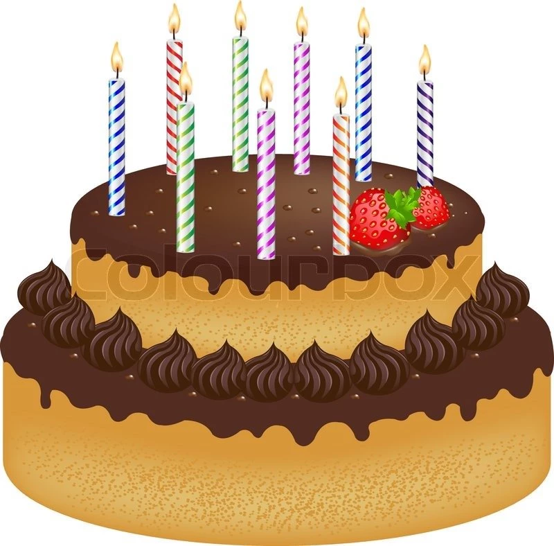 Birthday Cake With Candles With Number One, Isolated On White ...