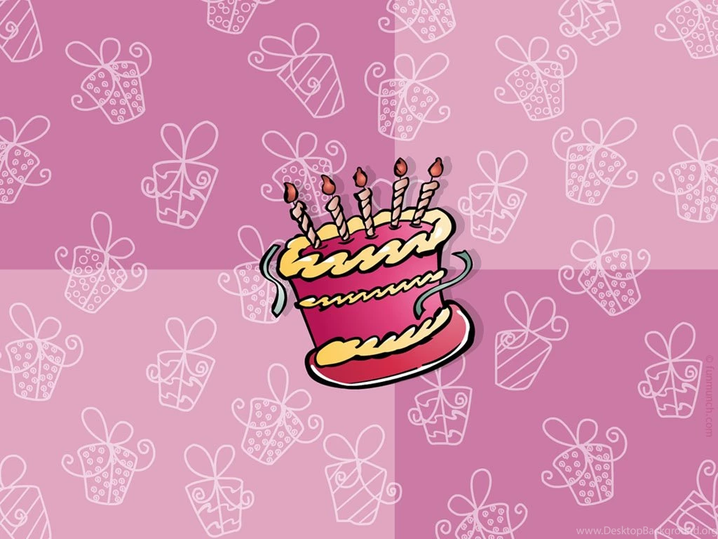 Pink Backgrounds With Birthday Cakes Free PPT Backgrounds For Your ...
