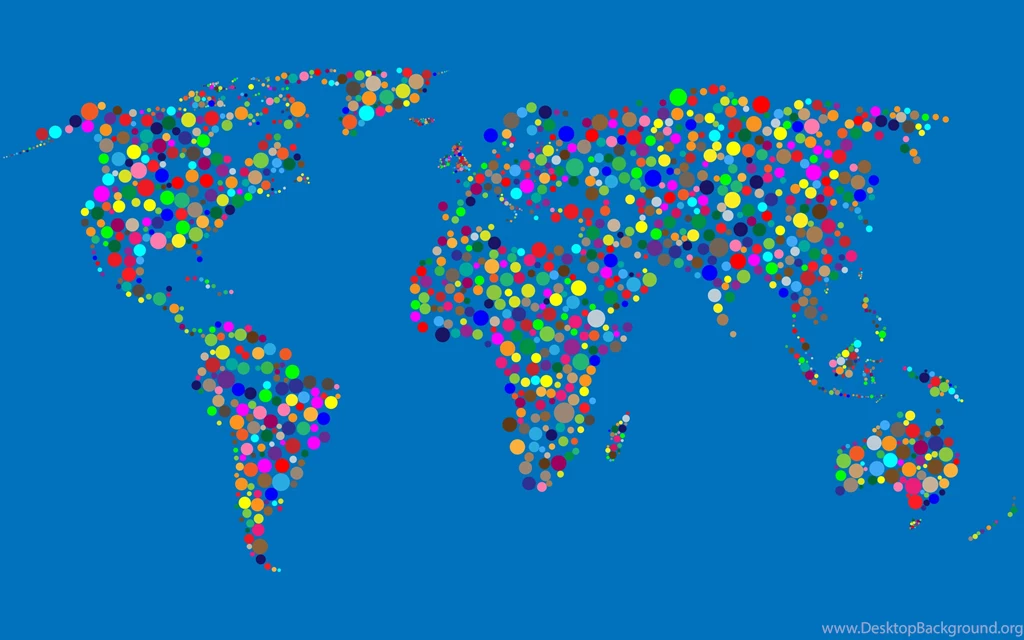 Clipart Colorful Circles World Map With Backgrounds 3