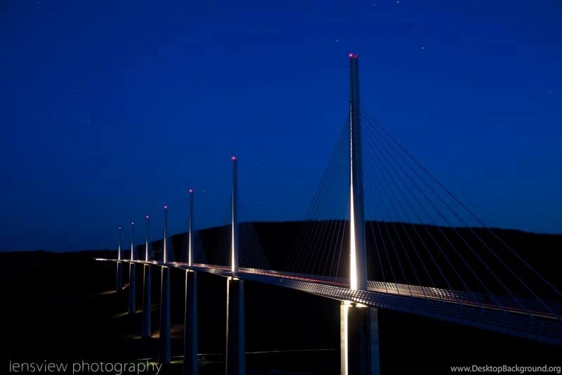 Millau Viaduct At Night