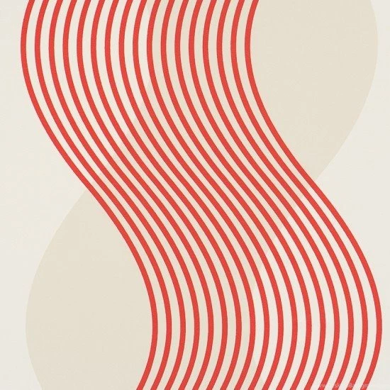 Noise Red Line Pattern Wallpaper, Sample Contemporary ...