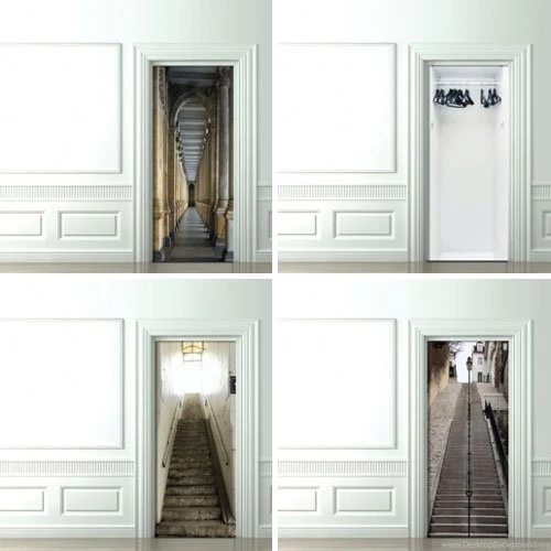 Trompe l'oeil Door Wallpapers   Design Milk