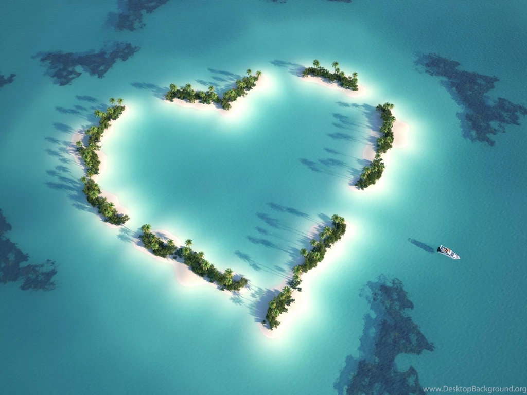 1600x1200 Heart, Turquoise, Heart, Tropics, Island, Palm, Love ...