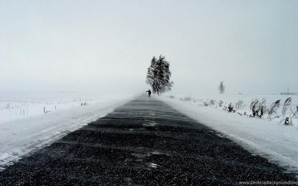 1680x1050 Winter Road Hitchhiker Desktop PC And Mac Wallpapers