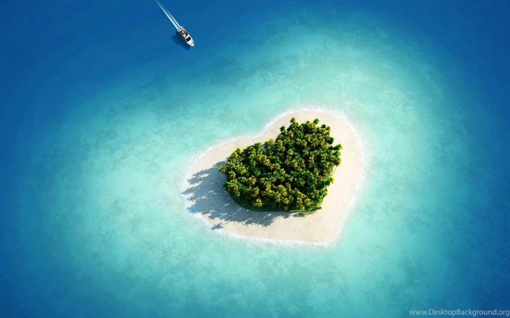 Romantic Heart shaped Island Hd Wallpaper Backgrounds 1440x900 ...
