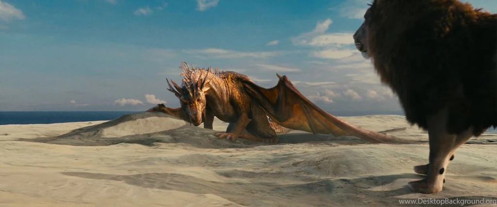 Aslan And The Dragon From Chronicles Of Narnia Voyage Of The Dawn ...