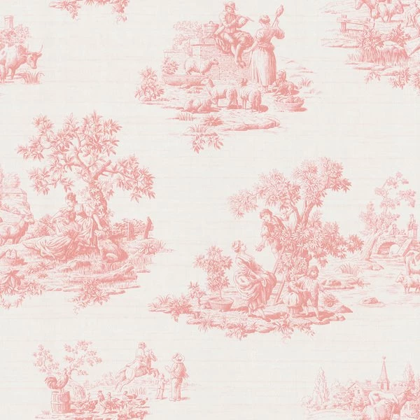Brewster Pink Vintage Toile Wallpapers 15464463 Overstock.com ...