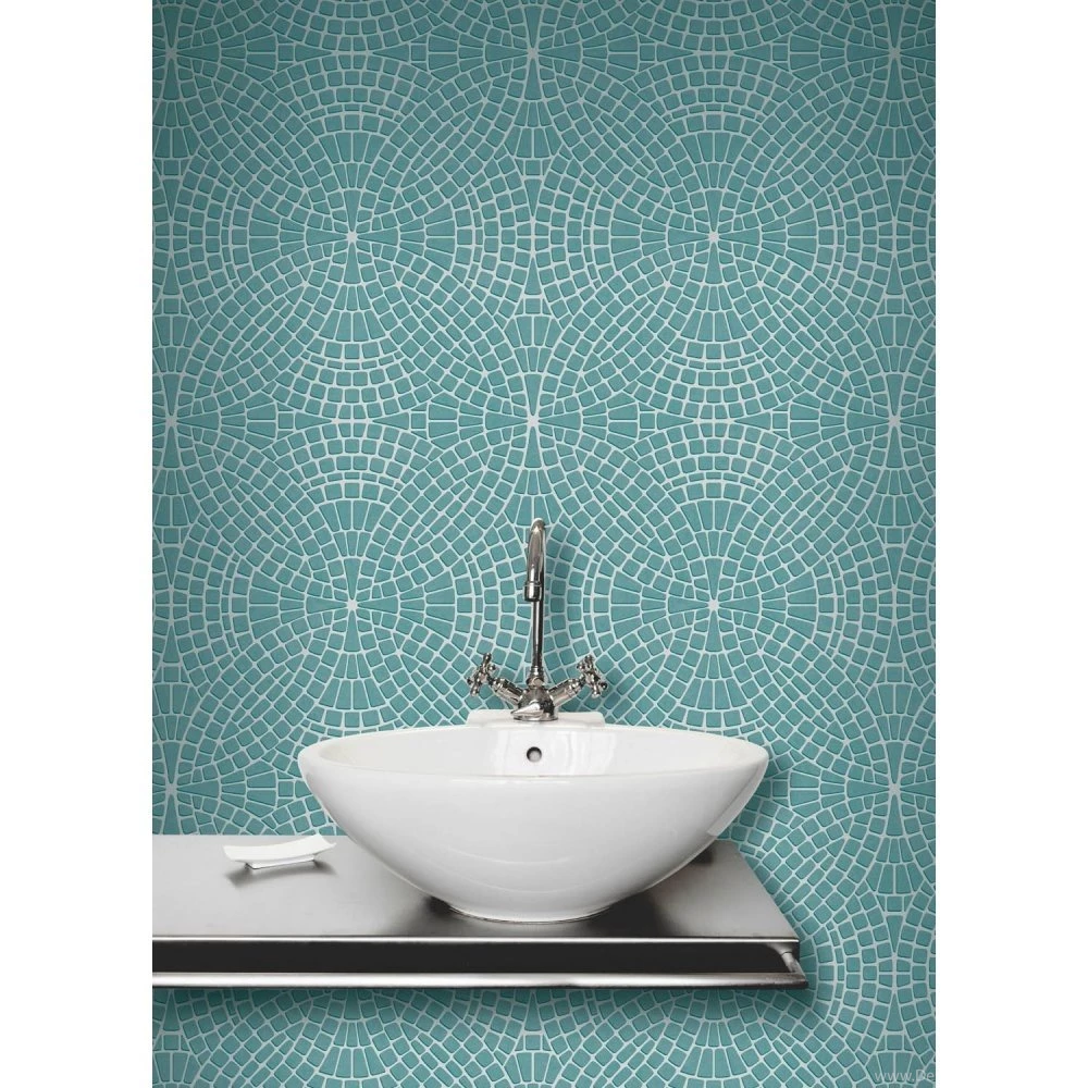 Fine Decor Ceramica Mosaic Tile Effect Washable Wallpapers Teal ...
