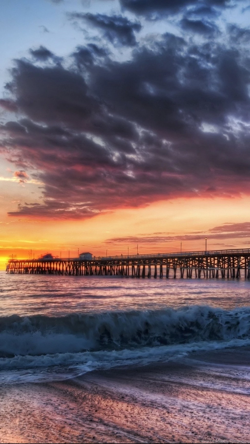 California Beach Dock Sunset
