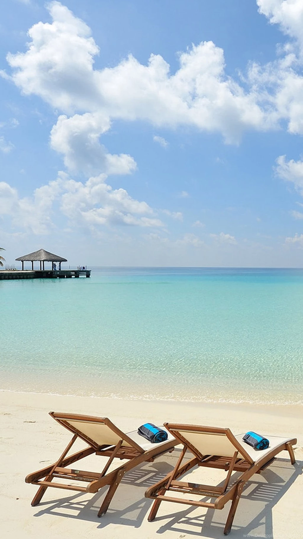 Island Beach Sunbeds Vacation Android Wallpapers Free Download