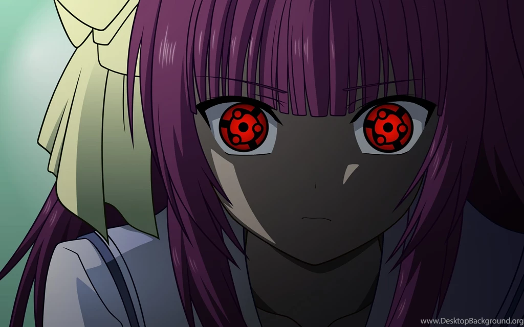 Angel Beats Sharingan Purple Hair Red Eyes Mangekyou Sharingan ...