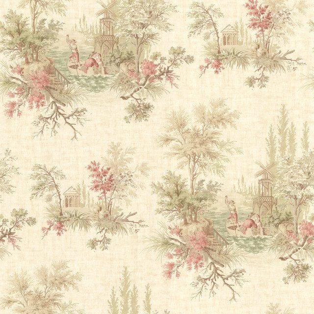 Shop Toile Wallpapers Pattern Products On Houzz