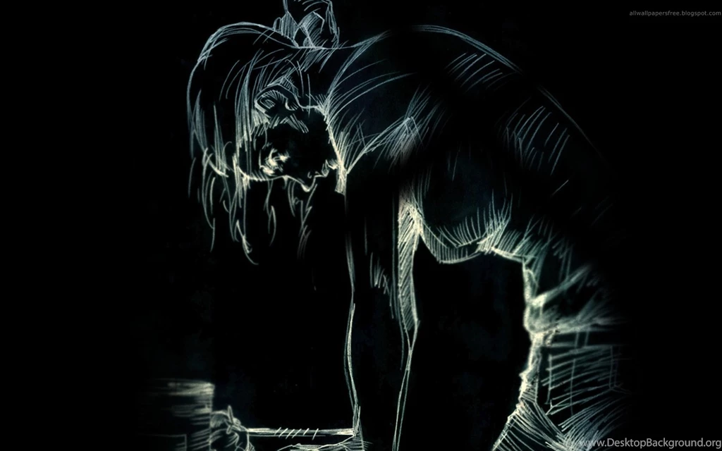 Tired Black And White Girl Sketch Wallpapers From Dark Wallpapers
