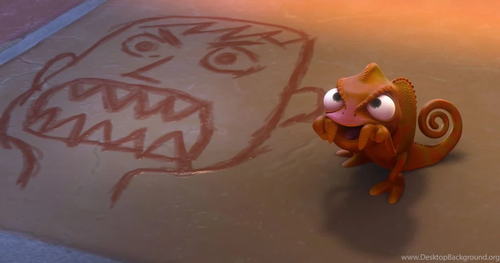 Pascal With Fangs From Disney's Movie Tangled Desktop Wallpapers