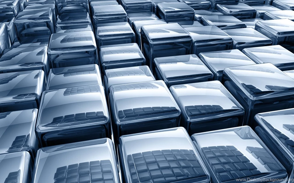 Wallpapers Digital Widescreen Abstract D Silver Blue Cubes ...