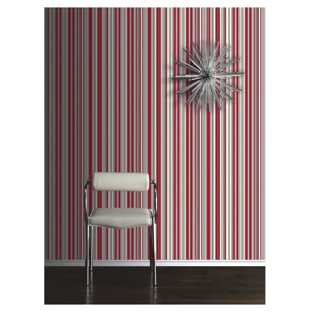 Opera Sophia Stripe Wallpapers Red 10m Masters Home Improvement