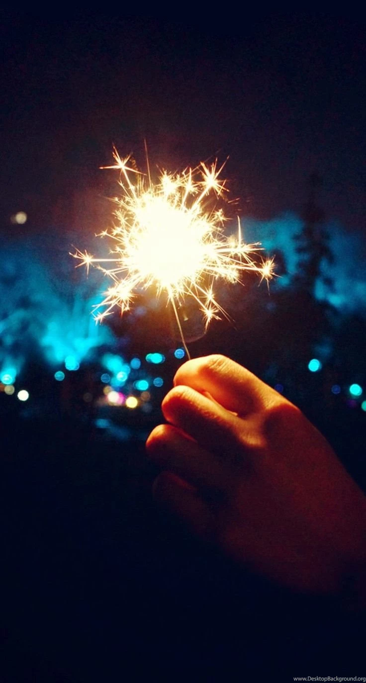 Happy New Year Fireworks Hand iPhone 6 Plus HD Wallpapers