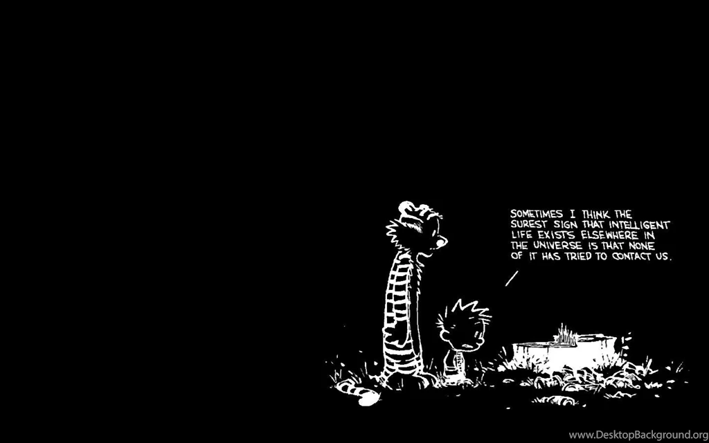 Comics Calvin And Hobbes Black Backgrounds Wallpapers