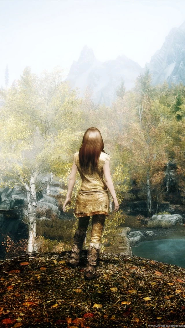 Wallpaper: Autumn, Skyrim, Trees, Girl, Games Wallpapers