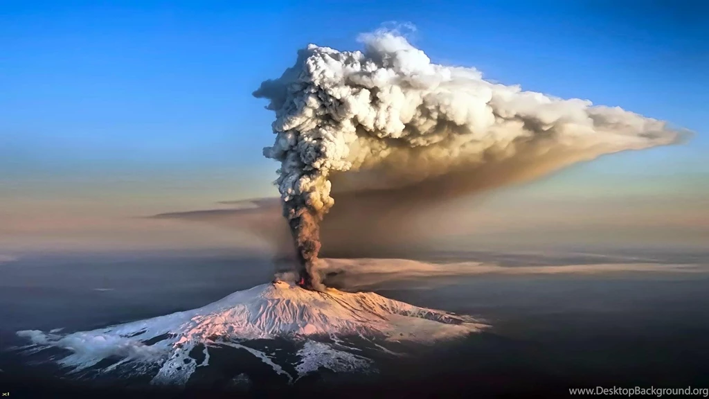 Natural Disasters, Volcano Eruption, Etna. Integrate Is Great