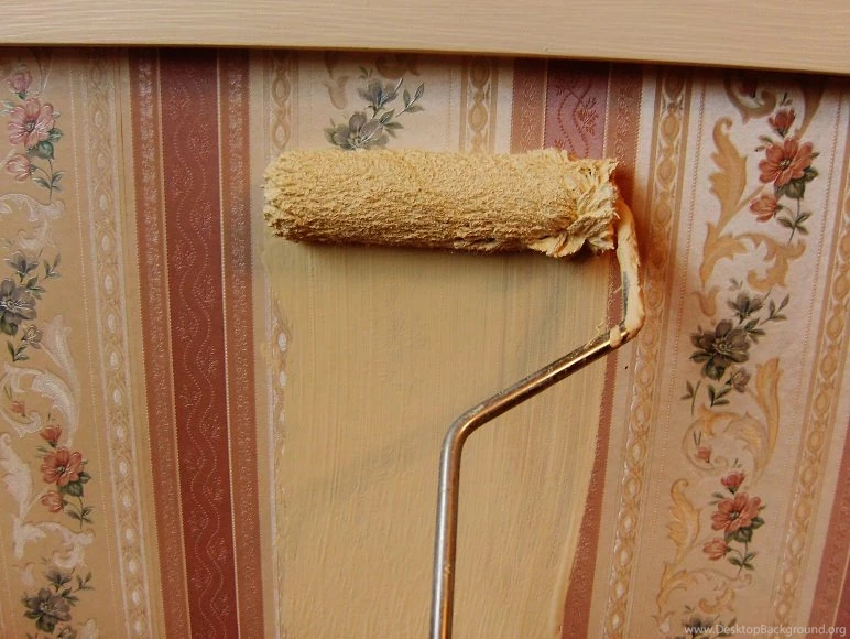 Feathering My Nest: I Painted Over Wallpapers And Got Old World Texture