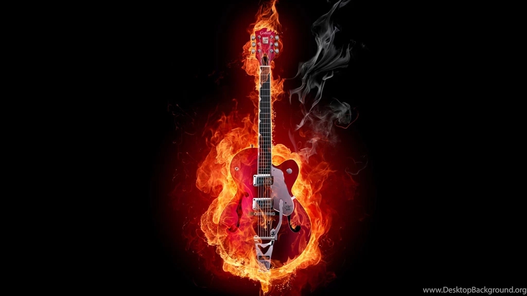 High Resolution Fire Guitar Cool Wallpapers Full Size ...
