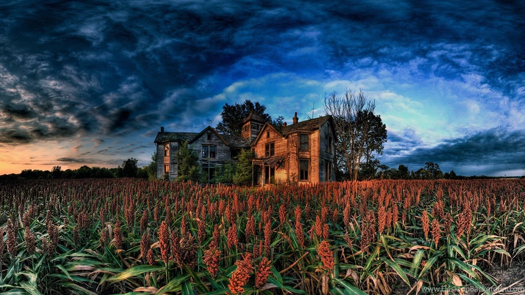 Old Farm Wallpapers Also Old Barn Tractor Farm Shabby Field Clouds ...