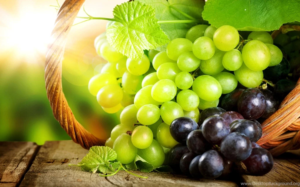 Grapes Baskets Lights Leaves