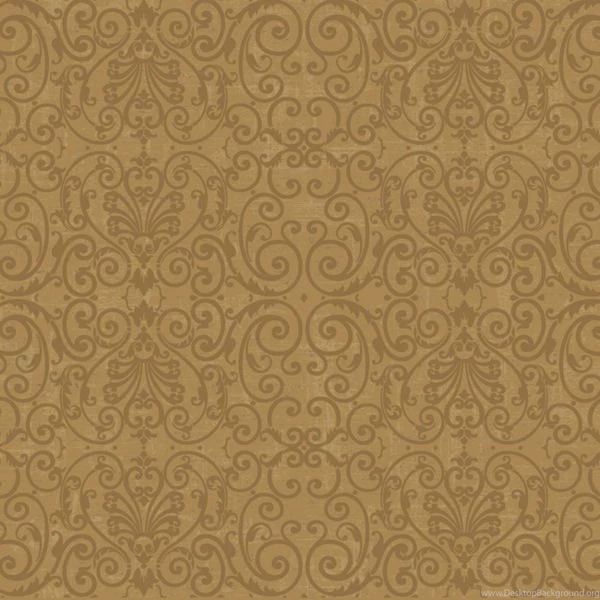 Metallic Gold & Gold Tuscan Fine Scroll Wallpapers