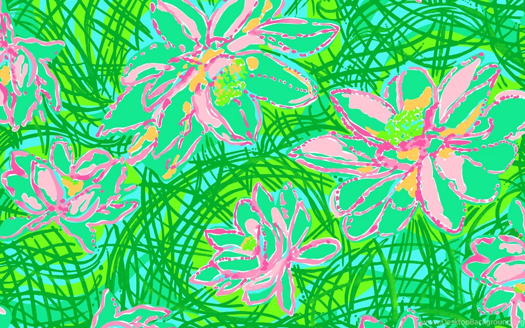 Lilly Pulitzer Patterns Flamingo Wallpaper.