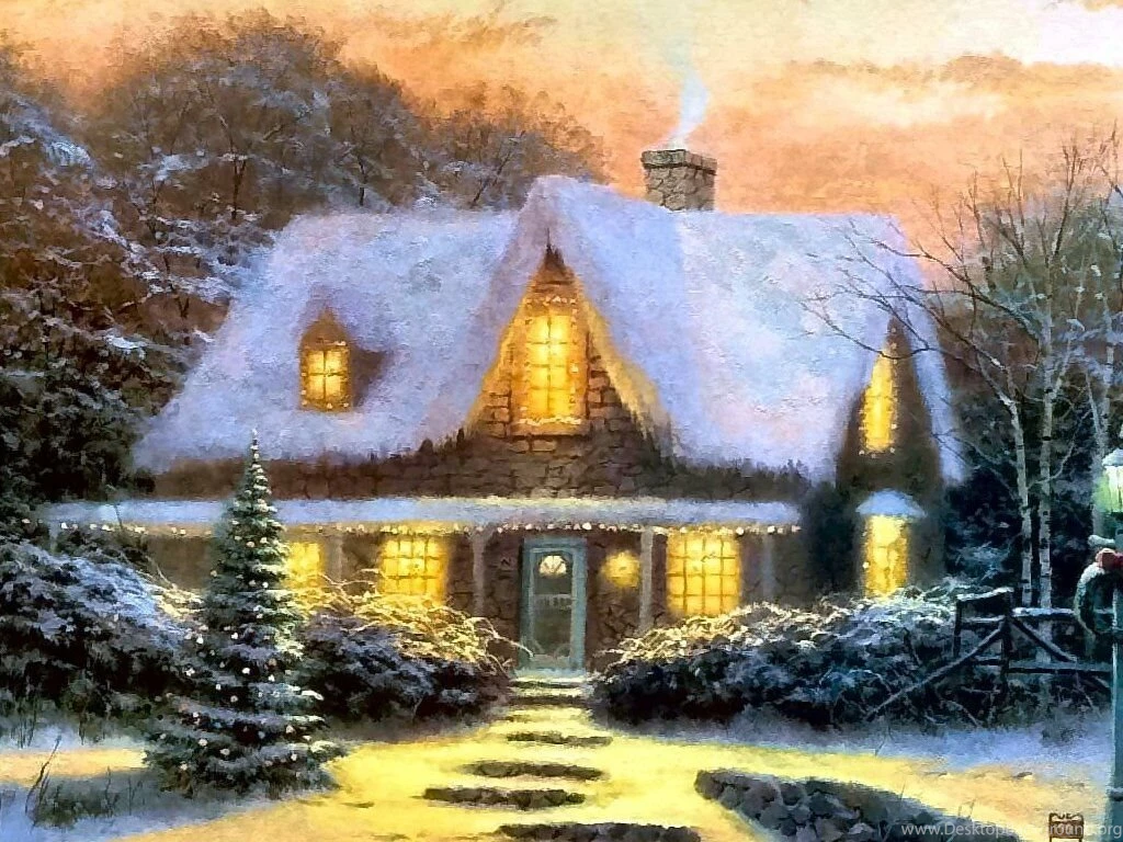 Christmas Eve Thomas Kincade Paintings Wallpapers Image