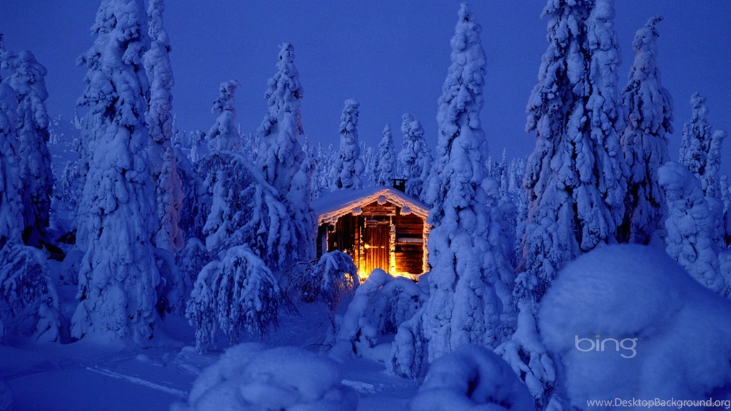 Download 1920x1080 Bing Highlighted House In Deep Snowy Forest ...