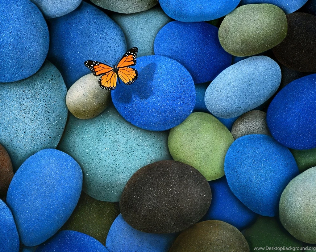 Free 1600X1280 Orange Butterfly On Blue Stones 1600x1280 Wallpapers ...