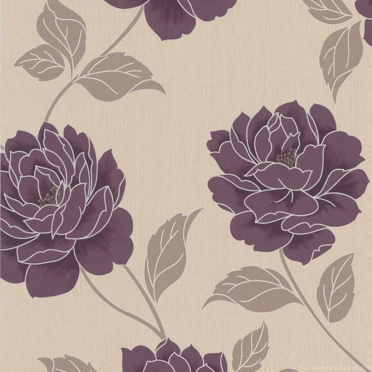 Ella Floral Plum Wallpapers