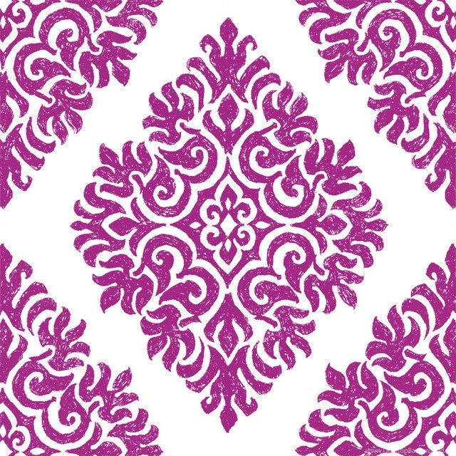 French Garden Damask, Plum Wallpapers Tiles Traditional ...