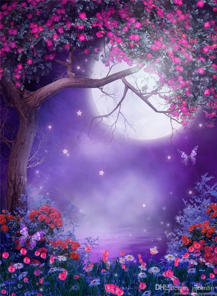 Fashion Photo Wallpapers Purple Dreamy Moonlight Wall Mural ...